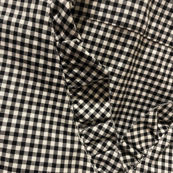 Talbots women’s Sleeveless Ruffle-Trim Gingham Top button down blouse - Picture 7 of 9